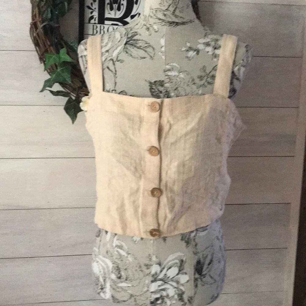 NEW Roxy Tan Crop Strap Top XL
